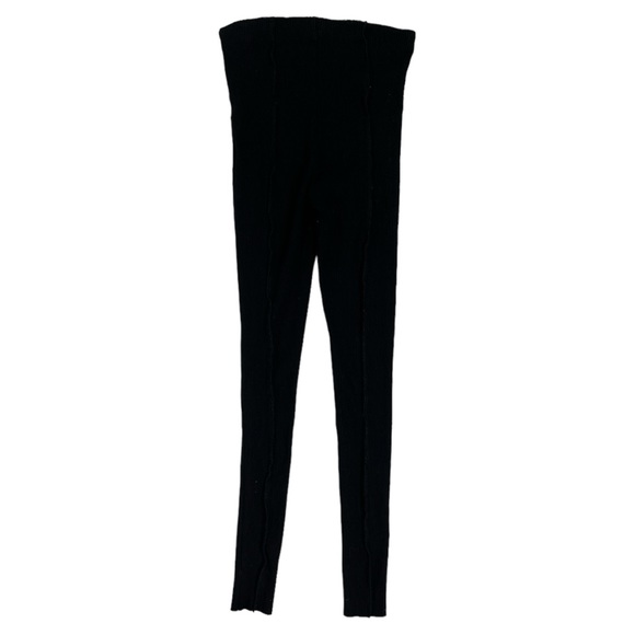 Naked Wardrobe All Snatched Everything Rib Knit Leggings in Black Size Medium - Picture 5 of 5
